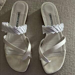 Manolo Blahnik White Sandals
